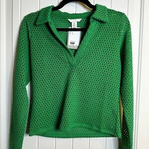 H&M green coverup shirt